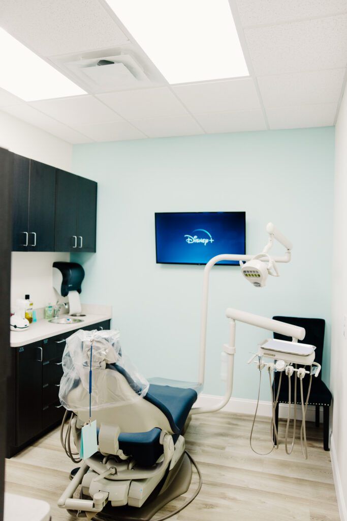 Dental treatment room at Majestic Dental in The Woodlands